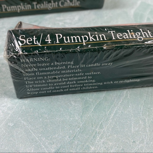 New in package 8 Jack-o-lantern tealights orange - Picture 4 of 5